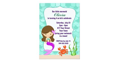 Mermaid Under The Sea Pool Party Card Zazzle