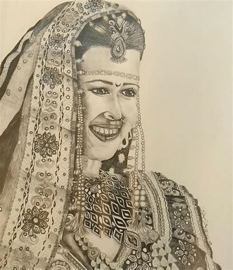 Indian Bride Drawing By Brandy Vasquez Fine Art America