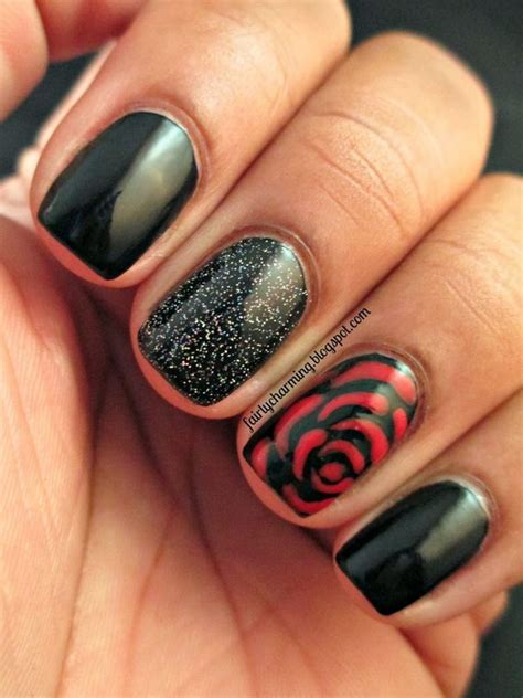 45 Stylish Red And Black Nail Designs 2017