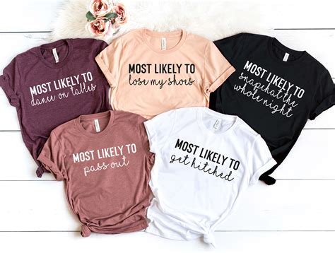 Bachelorette Party Shirts Most Likely To Shirt Bridal Party Etsy