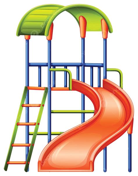 A Colourful Slide At The Park Colourful Sliding Playground Vector