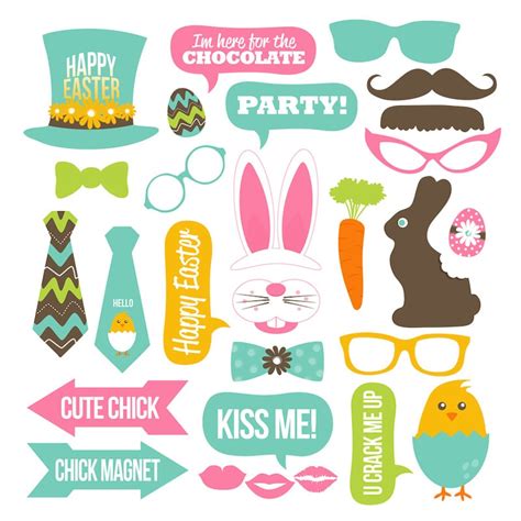 Easter Photo Booth Props Collection Printable Instant Etsy