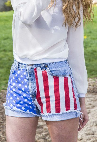 1776 American Flag Glory High Waisted Denim Shorts American Flag Clothes High Waisted Shorts