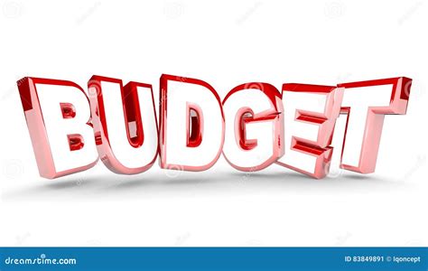 Budget Plan Money Spending Save Savings Word Stock Illustration