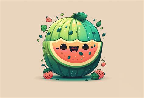 melon kawaii graphic graphic by poster boutique · creative fabrica