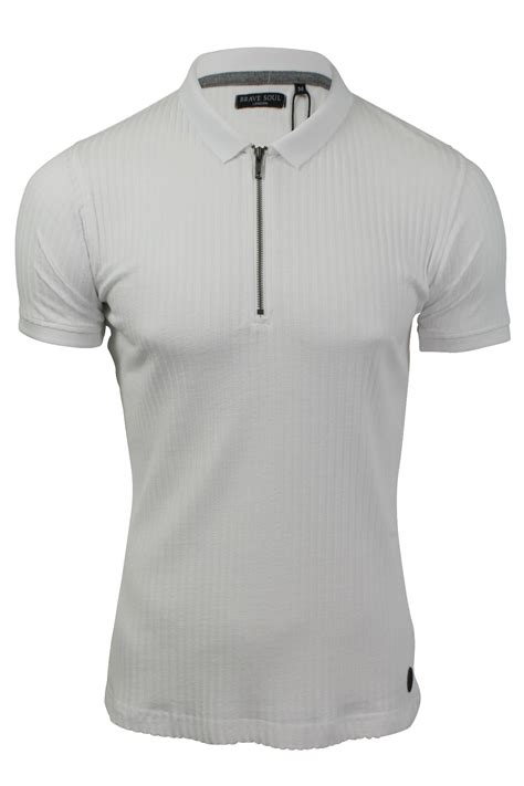 We're all looking for the polo logo on our signature lok. Mens Ribbed Zip Neck Polo T-Shirt by Brave Soul Short ...
