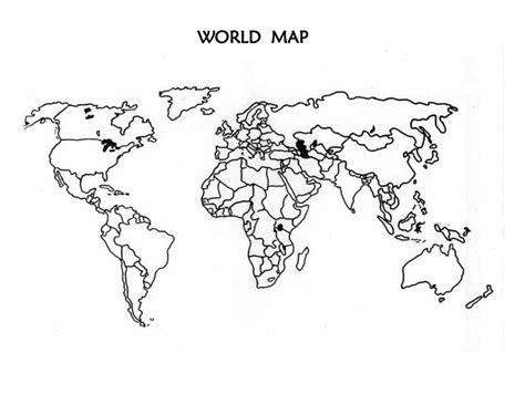 Simple World Map With Countries Labeled World Map Outline World Map