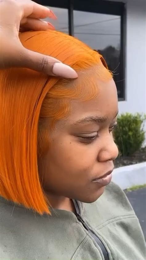 Orange Bob Human Hair Wigs Blonde Bob Wig Wigs
