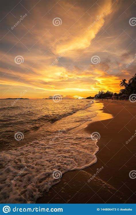 Rayong Beach And Sunset Stock Image Image Of Golden 144806473