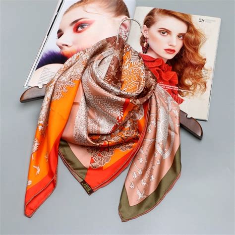 Large Square Silk Scarf Shawl Head Scarves For Hair Wrapping 100 Silk