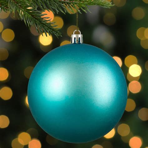 Northlight Matte Turquoise Shatterproof Christmas Ball Ornament 4