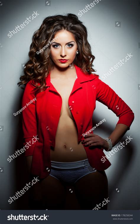 Stylish Beautiful Topless Woman Posing Camera Stock Photo 178258244