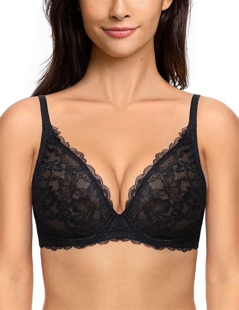 deyllo women s sexy lace bra non padded underwire see through unlined