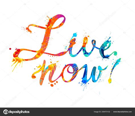 Live Now Hand Written Vector Word Rainbow Splash Paint — Stock Vector