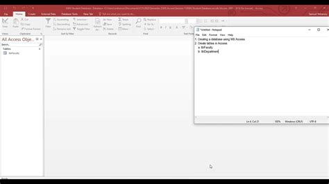 Creating Tables Using Microsoft Access Youtube