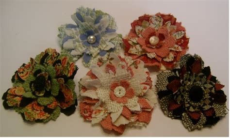Adornments By Lisa Fabric Flower Pins