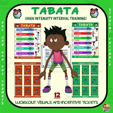 Tabata Pe Activity High Intensity Interval Training By Teach Simple