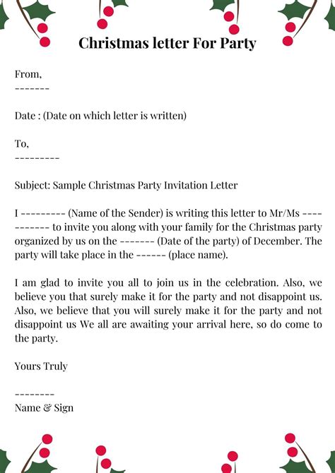 Christmas Letter Template Sample With Example