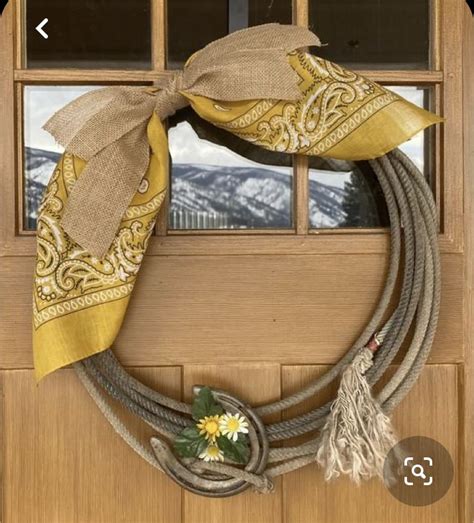 Lariat Rope Crafts Rope Wreath Diy Door Wreaths Diy Horseshoe Crafts