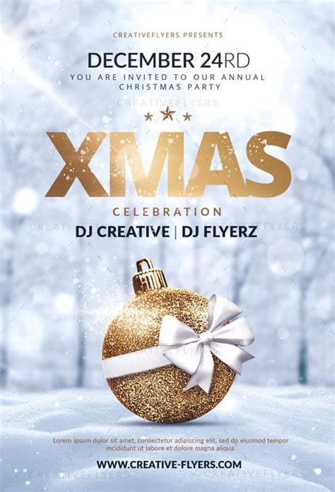 Xmas Flyer Template PSD To Print Creative Flyers Christmas Flyer