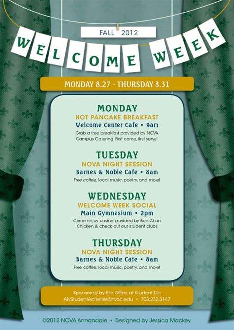 Welcome Week Poster Student Activities Board College Activities