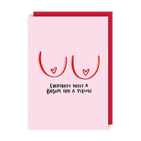 Bosom Card Funny Valentines Anniversary Love Breasts Etsy