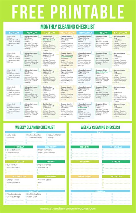 Maintain A Clean Home Printable Cleaning Schedule Printable Crush