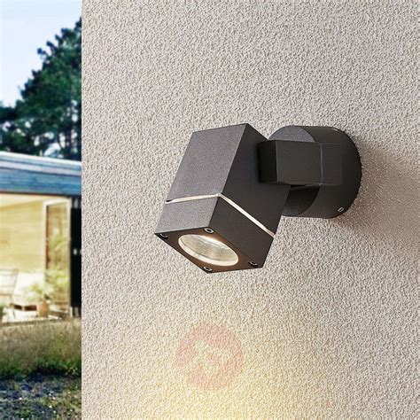 Kavuna outdoor spotlight, dark grey IP54 angular | Lights.co.uk