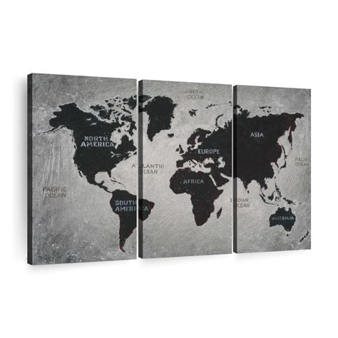 Riveting World Map Wall Art Painting By James Wiens