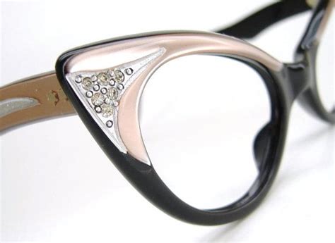 Vintage Pink Cat Eye Glasses Sunglasses Eyeglasses Ornate Rhinestone