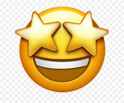 Excited Emoji Face Stars Emoji Emoticon Iphone Ipho Excited Emoji Png