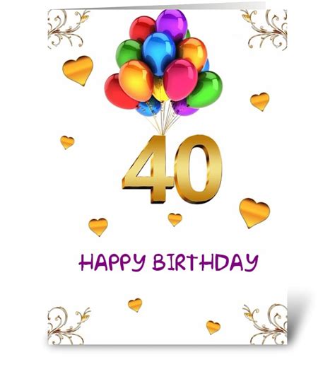 Happy 40th Birthday Send This Greeting Card Designed By Aftoga Card
