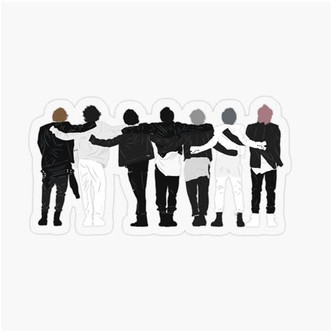 'BTS ON OT7' Transparent Sticker by imgoodimdone | Bts drawings, Cute