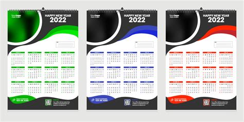 Single Wall Calendar 2022 Template Design With Place For Photo 2947822