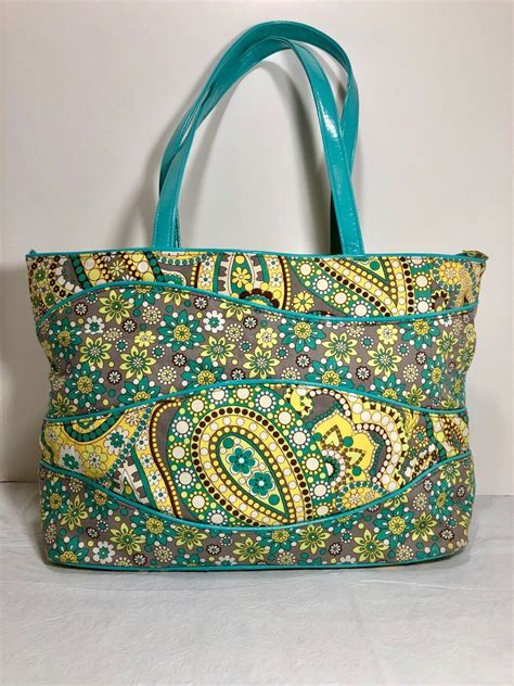 We appreciate your continued support, subscription, and we hope you enjoy our videos as we share our perspectives on vera bradley products, family fun, cleaning tips, and all things disney! Vera Bradley Tote Large Aqua Yellow Leather Handles Floral ...