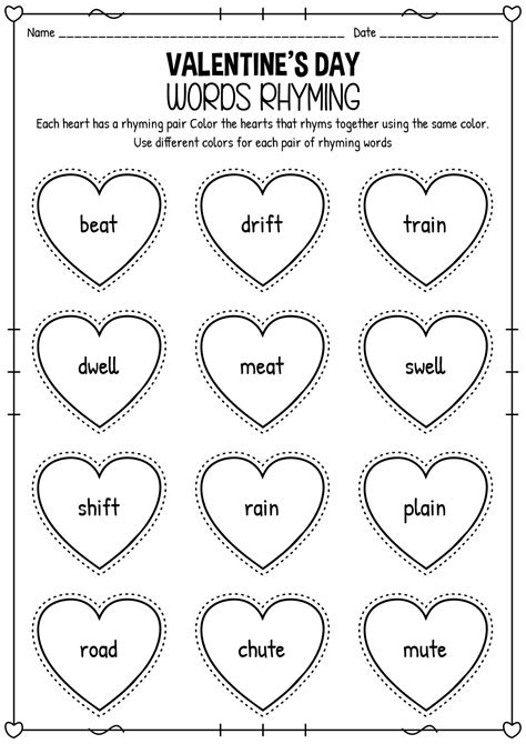 15 Heart Worksheets For First Grade Valentines Reading Activities