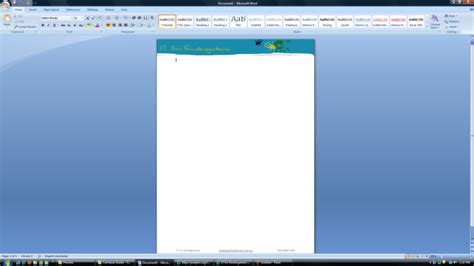 Creating A Template In Microsoft Office Word 2007 Kindergarten It Program