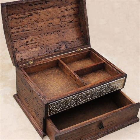 Personalized Rustic Jewelry Box Unique Details And Drawer
