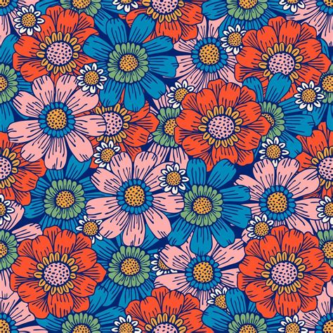flower field pattern flower power hippie pattern of the sixties summer flowers pattern