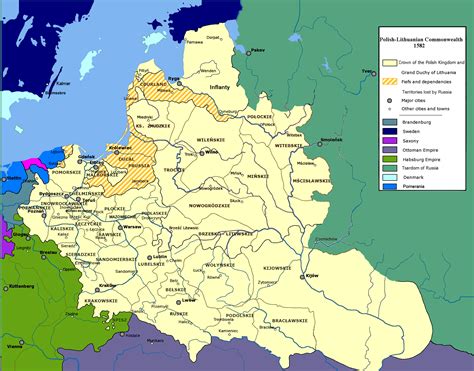 Polish Lithuanian Commonwealth 1582 Europe Map Poland Poland Culture