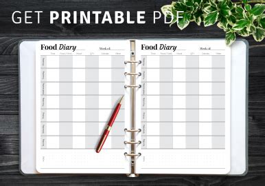 daily food tracker templates