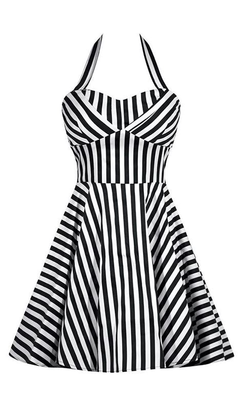 Double Trouble Apparel Pinup Punk And Rockabilly Retro Modern Clothing Striped Halter Dress