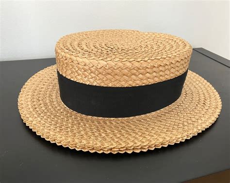 Vintage Stetson Medalist Straw Boater Hat 7 18 Etsy