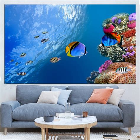Underwater Wall Art Tropical Fish Canvas Underwater Canvas Etsy