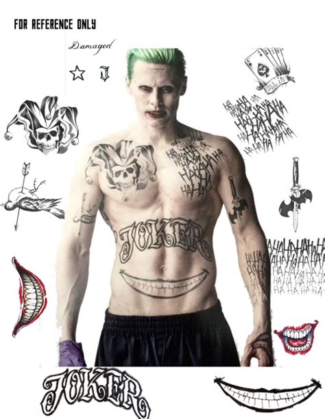 The Joker Tattoos Full Set Joker Temporary Tattoo Set Jared Leto Joker Tattoos Joker