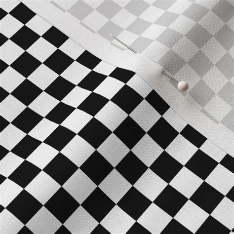 Black And White Checkered Squares Small Fabric Spoonflower