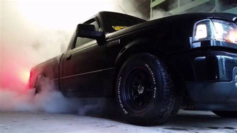 Ford Ranger Garage Burnout One Tire Fire Youtube