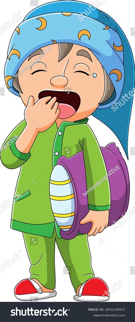 Sleepy Boy Going Bed Illustration Stock Vector Royalty Free