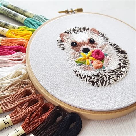Jessica Long Embroidery Hedgehog Embroidery Kit