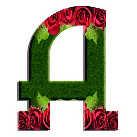 Sussurro De Amor Alfabeto Decorativo Png Verde Rosas